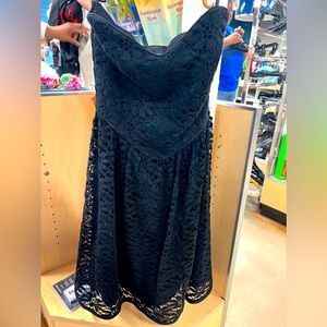 Vetted Vintage Wares Women’s 1990’s Betsey Johnson Black Lace Strapless Dress